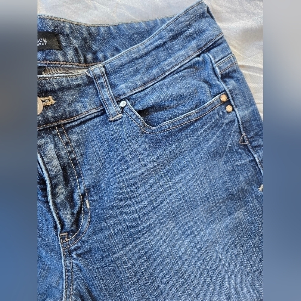 White House Black Market Blanc denim Y2K flare leg jeans 4R - Picture 4 of 14
